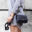 Chanel Pearl Wallet On Chain – WOC Classic Navy Blue Lambskin Gold-Toned