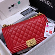 Chanel Boy Medium Handbag Red