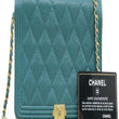 Chanel Le Boy Wallet On Chain – WOC Teal Caviar Gold-Toned