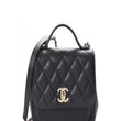 Chanel Small Flap Bag With Top Handle Black-Silver