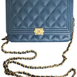 Chanel Le Boy Wallet On Chain – WOC Dark Blue Caviar Gold-Toned