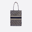 Dior Book Tote Bag In Embroidered Canvas Blue Dior Oblique