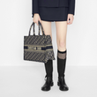 Dior Book Tote Bag In Embroidered Canvas Blue Dior Oblique
