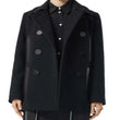 Leather Pocket Peacoat Jacket