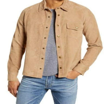 One Pocket Suede Shirt Jacket