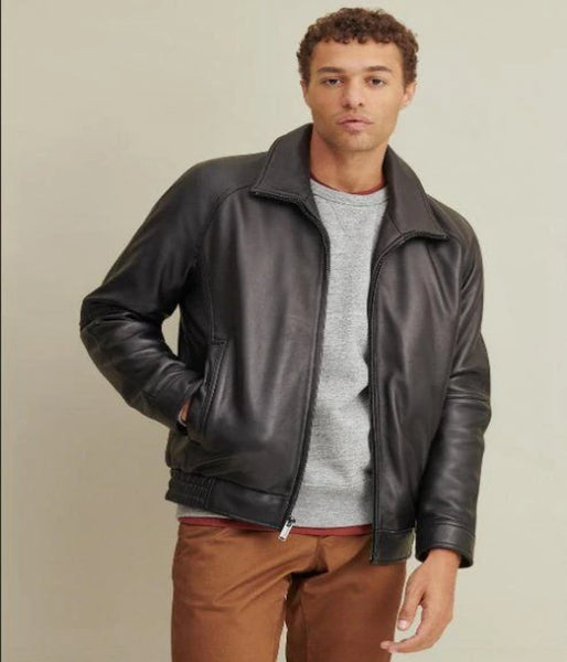 Thinsulate™ Lined Leather Bomber