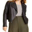 VINCE Rib Panel Leather Jacket