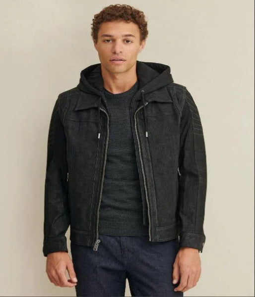 Thomas Leather Hooded Jacket