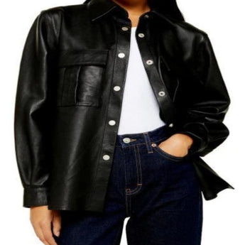 Leather Shirt Jacket