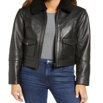 Collar Leather Jacket