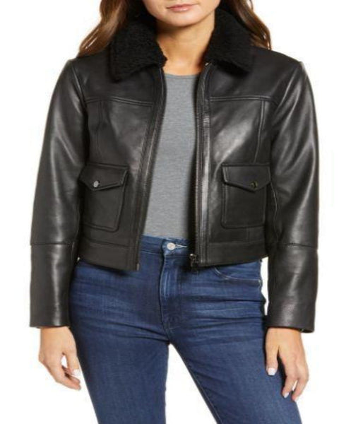 Collar Leather Jacket