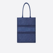 Dior Small Blue Dior Oblique Embroidered Denim Dior Book Tote