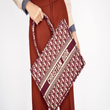 Dior Book Tote Bag In Embroidered Canvas Burgundy Dior Oblique
