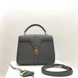 Celine Small 16 Bag In Grained Calfskin Medium Grey
