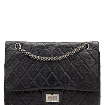 Chanel 2.55 Aged Calfskin Handbag Black