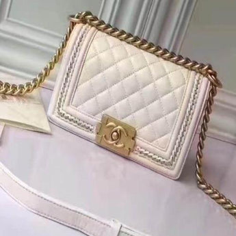 Chanel Medium Boy Handbag White