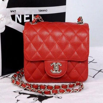 Chanel Classic Clutch With Chain – CWC Caviar Red Silver-Toned