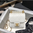 Chanel Clutch With Chain And Pearls White