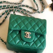 Chanel Boy Square Clutch With Chain – CWC Grained Calfskin Green