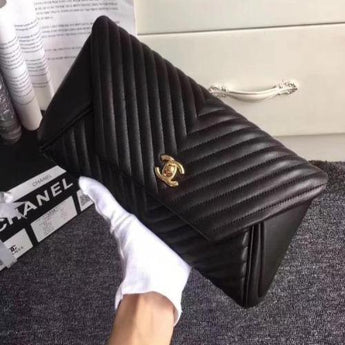Chanel Reversed Clutch Black
