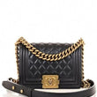 Small Boy Chanel Handbag Black-Gold