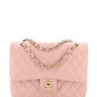 Chanel Caviar Quilted Medium Double Flap Bag Pink Silver-Tone