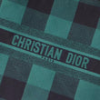 Dior Book Tote In Green & Black Embroidered Canvas