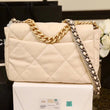 Chanel 19 Large Flap Bag Beige