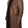 Genuine Leather Mens Trench Coat