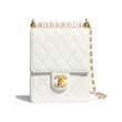 Chanel Clutch With Chain And Pearls White