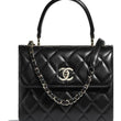 Chanel Small Flap Bag With Top Handle Black-Silver