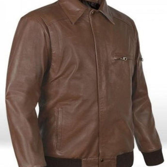 Leather brown jacket