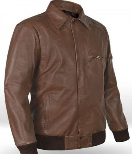 Leather brown jacket