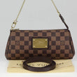 LV Eva Clutch Damier Ebene Canvas