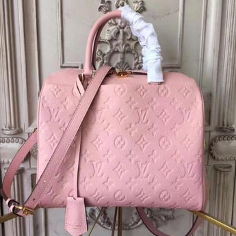 LV Speedy Bandouliere 30 Monogram Empreinte Leather Rose Poudre