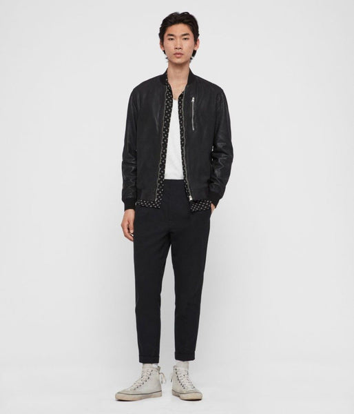 LEATHER BOMBER JACKET