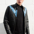 Mens Blue Eagle Leather Jacket