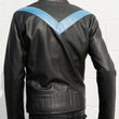 Mens Blue Eagle Leather Jacket