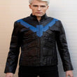 Mens Blue Eagle Leather Jacket