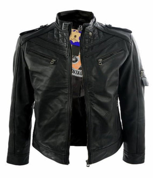 Mens BIKER Leather Jacket