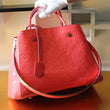 LV Montaigne MM Tote Bag Monogram Vernis Red
