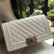 Chanel Boy Medium Handbag White