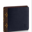 LV Patchwork Multiple Wallet Epi Leather Blue