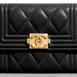 Chanel Boy Small Flap Wallet Black