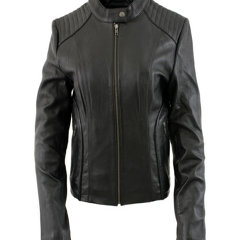 Ladies Black Leather Jacket