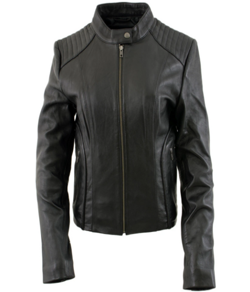 Ladies Black Leather Jacket