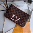 LV Double Zip Pochette Damier Ebene LV Print
