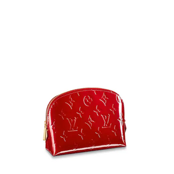 LV Cosmetic Pouch Monogram Vernis Leather Cherry