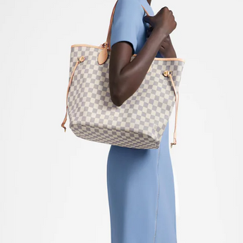 LV Neverfull MM Damier Azur Rose Ballerine