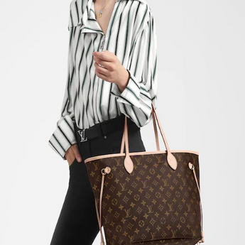 LV Neverfull MM Monogram Beige